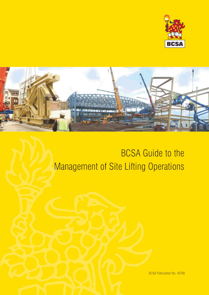 BCSA Guide to the Management of Site Lifting Operations (PDF)